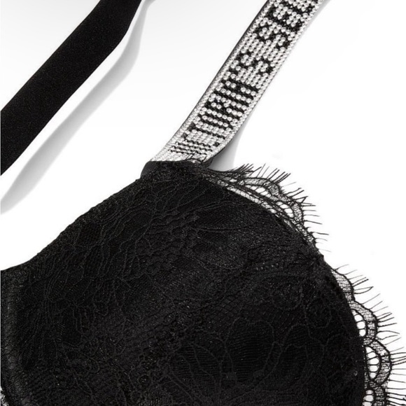 Victoria’s Secret rhinestone strap push up lace bra - Picture 2 of 5
